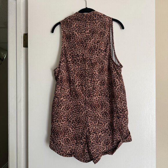 SKATIE Wyatt Leopard Print Sleeveless Romper Shorts | Swim Cover Up - Medium - Picture 3 of 5